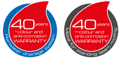 40 years of colour and anti-corrosion warranty