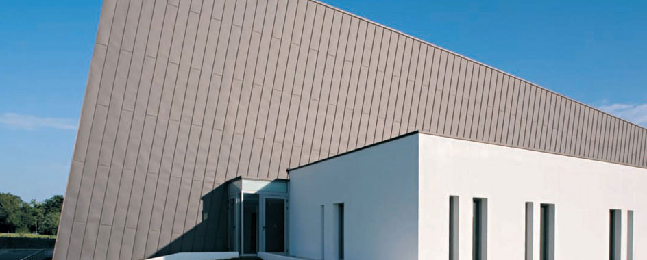 Facade applications : angled standing seam