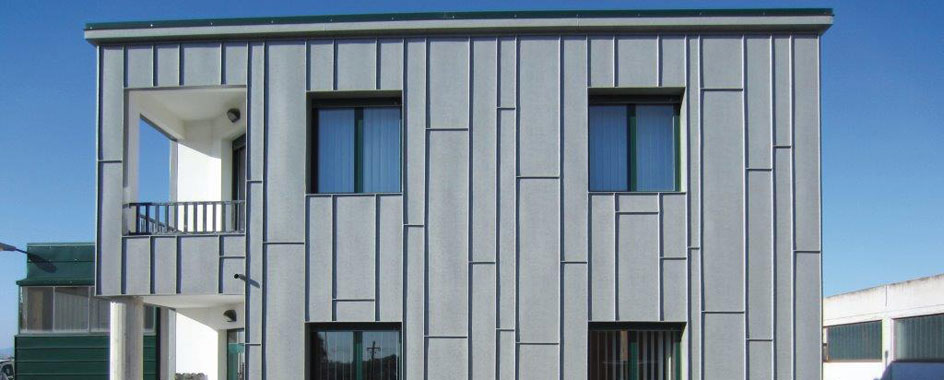Facade applications : angled standing seam